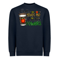 Navy coffee gives me teacher powers Heavyweight Sweatshirt - CowhideDigitalArt