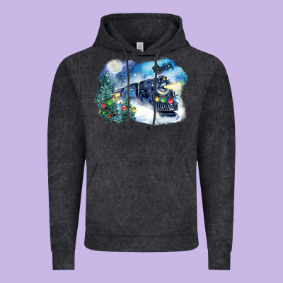 Polar Express Winter Vintage Hoodie Designed By Fadigitalartstudio