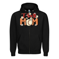 Black t ball mom Zipper Hoodie - MaliasSmallBusiness