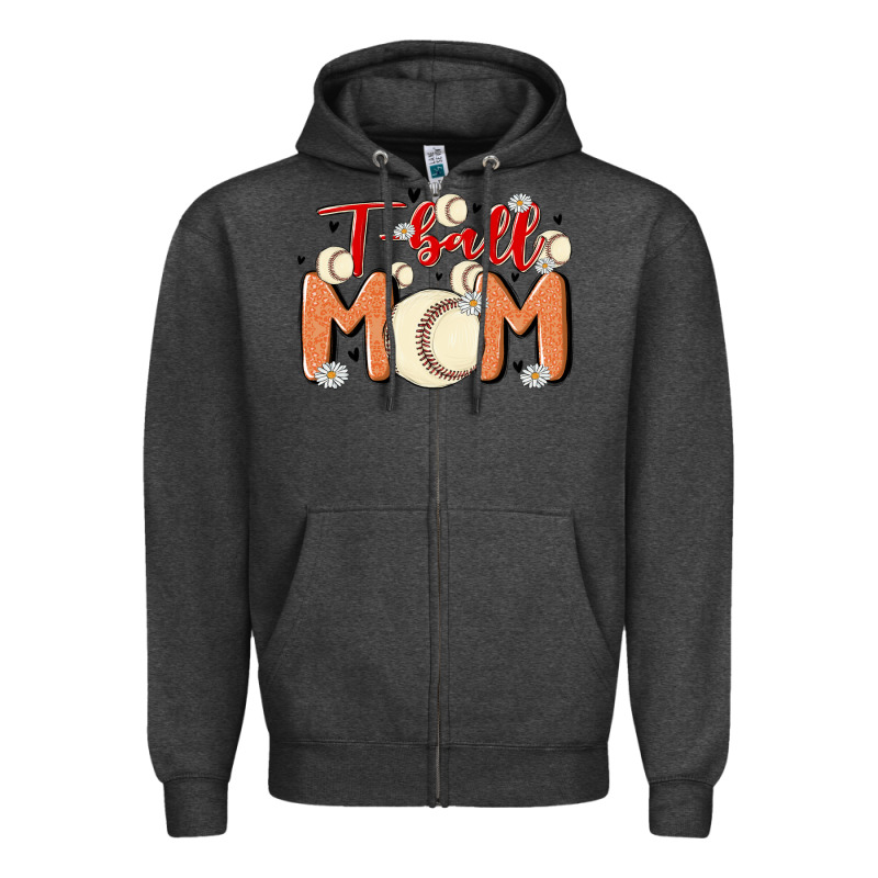 T Ball Mom Zipper Hoodie by MaliasSmallBusiness | Teevron