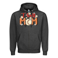 Charcoal Heather t ball mom Zipper Hoodie - MaliasSmallBusiness