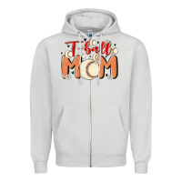 Dove Grey t ball mom Zipper Hoodie - MaliasSmallBusiness