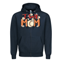 Navy t ball mom Zipper Hoodie - MaliasSmallBusiness