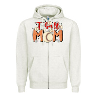 Oatmeal Heather t ball mom Zipper Hoodie - MaliasSmallBusiness