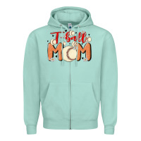 Seafoam t ball mom Zipper Hoodie - MaliasSmallBusiness