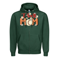 Sports Green t ball mom Zipper Hoodie - MaliasSmallBusiness