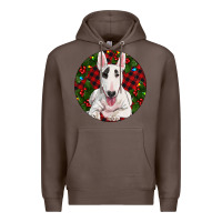 Coffee Christmas Bull Terrier Premium Hoodie - RanaPortraitStore