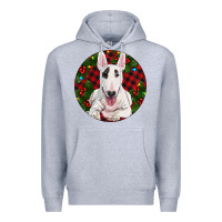 Heather Grey Christmas Bull Terrier Premium Hoodie - RanaPortraitStore