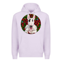 Lilac Christmas Bull Terrier Premium Hoodie - RanaPortraitStore
