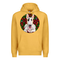 Mustard Christmas Bull Terrier Premium Hoodie - RanaPortraitStore