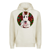 Oatmeal Heather Christmas Bull Terrier Premium Hoodie - RanaPortraitStore