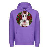 Purple Christmas Bull Terrier Premium Hoodie - RanaPortraitStore
