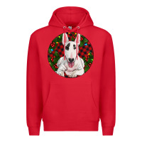 Red Christmas Bull Terrier Premium Hoodie - RanaPortraitStore