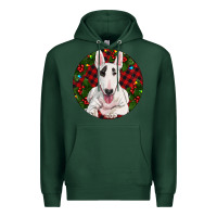 Sports Green Christmas Bull Terrier Premium Hoodie - RanaPortraitStore