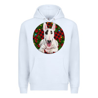 White Christmas Bull Terrier Premium Hoodie - RanaPortraitStore