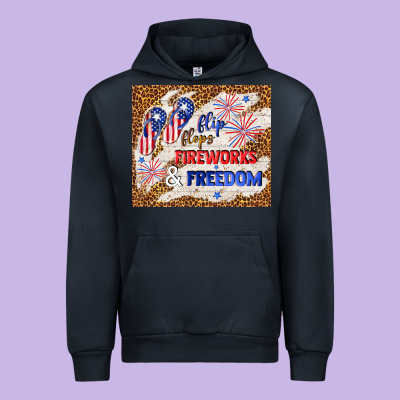 Flip Flops Fireworks & Freedom 4th Of July Urban Hoodie Designed By Tumblerdesignbyshophia
