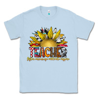 Dusty Blue Teacher Classic Tee - CowhideDigitalArt