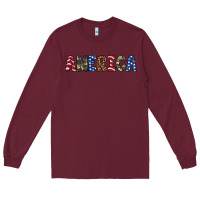 Burgundy america 4th of july Long Sleeve Tee - Artiststas