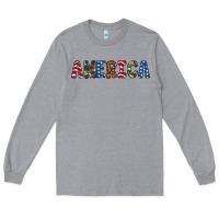Heather Grey america 4th of july Long Sleeve Tee - Artiststas