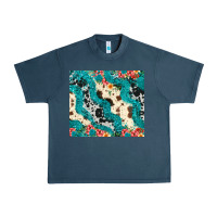 Midnight Navy turquoise glitter cowhide Urban Heavy Tee - JahusDesignShop