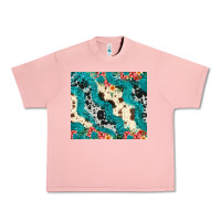 Salmon turquoise glitter cowhide Urban Heavy Tee - JahusDesignShop