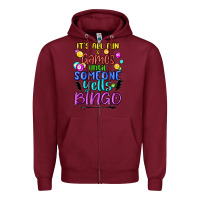 Burgundy bingo Zipper Hoodie - MaliasSmallBusiness