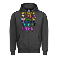 Charcoal Heather bingo Zipper Hoodie - MaliasSmallBusiness