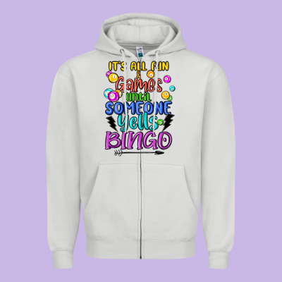 Bingo Zipper Hoodie Designed By Maliassmallbusiness