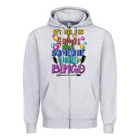 Heather Grey bingo Zipper Hoodie - MaliasSmallBusiness