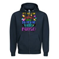 Navy bingo Zipper Hoodie - MaliasSmallBusiness