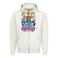 Oatmeal Heather bingo Zipper Hoodie - MaliasSmallBusiness