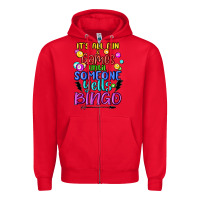 Red bingo Zipper Hoodie - MaliasSmallBusiness