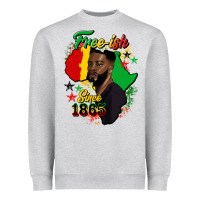 Heather Grey free ish since 1865 black man Heavyweight Sweatshirt - HRA Design Shop
