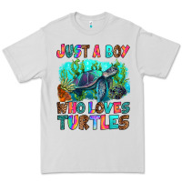Dove Grey just a boy who loves turtles Premium Tee - RanaPortraitStore