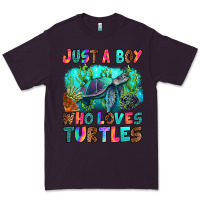 Plum just a boy who loves turtles Premium Tee - RanaPortraitStore