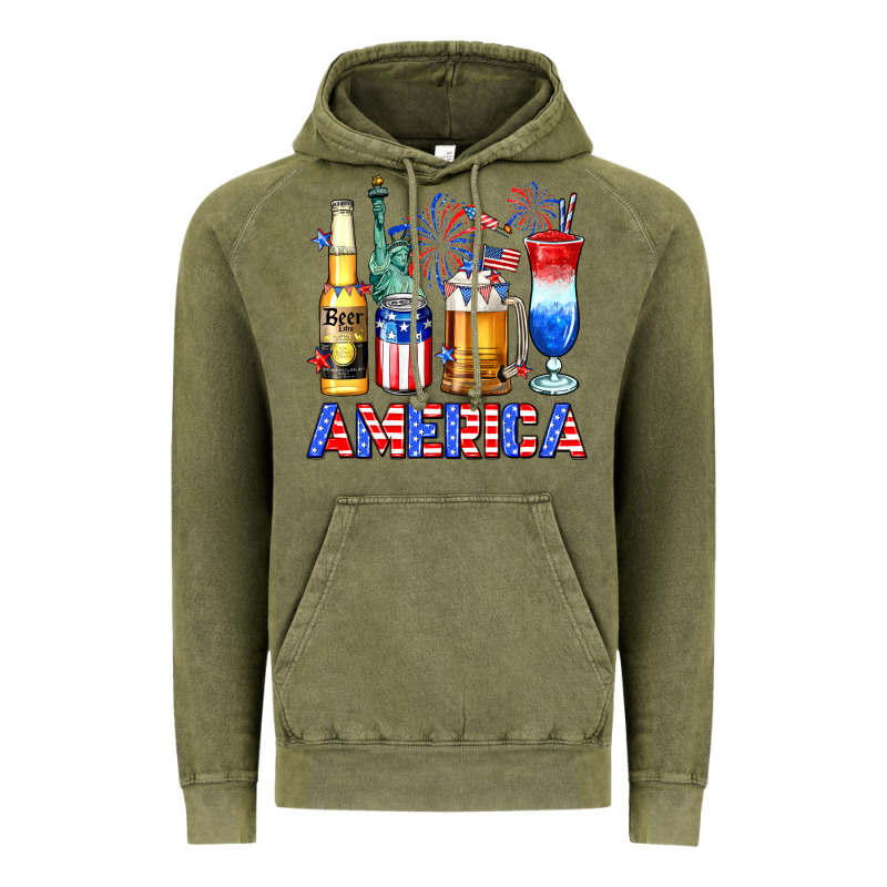 4th Of July American Drinks America Vintage Hoodie by Neo Western | Teevron