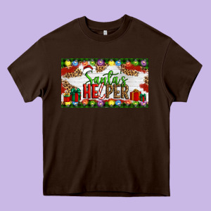 Christmas Santa's Helper Heavy Core Tee Designed By Artiststas