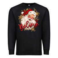 Black believe christmas santa claus Premium Sweatshirt - MaliasSmallBusiness