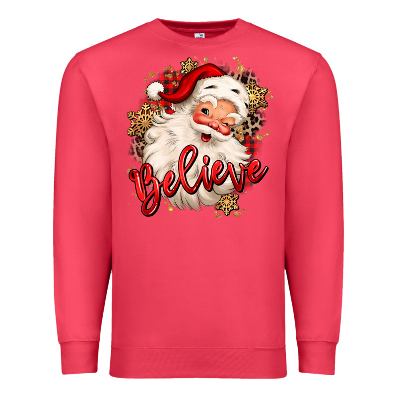 Believe Christmas Santa Claus Premium Sweatshirt by MaliasSmallBusiness | Teevron