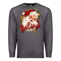 Charcoal Heather believe christmas santa claus Premium Sweatshirt - MaliasSmallBusiness