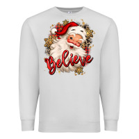 Dove Grey believe christmas santa claus Premium Sweatshirt - MaliasSmallBusiness