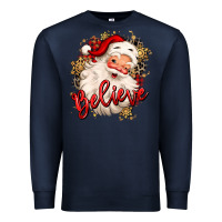 Navy believe christmas santa claus Premium Sweatshirt - MaliasSmallBusiness