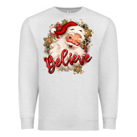 Oatmeal Heather believe christmas santa claus Premium Sweatshirt - MaliasSmallBusiness