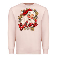 Pale Pink believe christmas santa claus Premium Sweatshirt - MaliasSmallBusiness