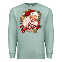 Seafoam believe christmas santa claus Premium Sweatshirt - MaliasSmallBusiness