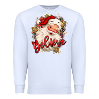 White believe christmas santa claus Premium Sweatshirt - MaliasSmallBusiness