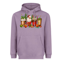 Lavender Christmas Santa coffee cups Heavyweight Hoodie - MaliasSmallBusiness