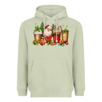 Matcha Christmas Santa coffee cups Heavyweight Hoodie - MaliasSmallBusiness