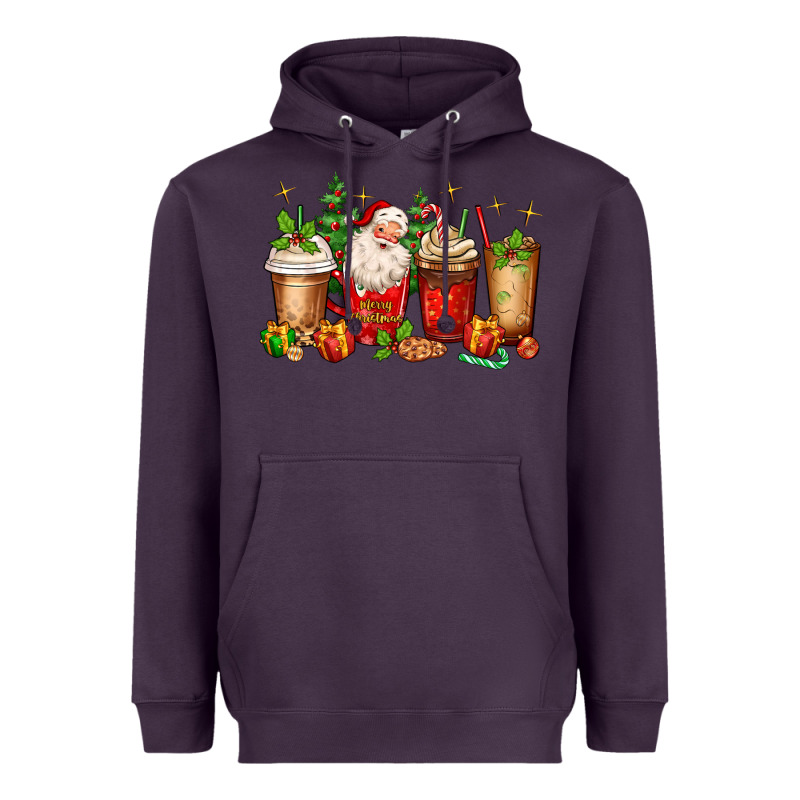 Christmas Santa Coffee Cups Heavyweight Hoodie by MaliasSmallBusiness | Teevron