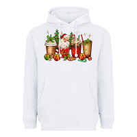 White Christmas Santa coffee cups Heavyweight Hoodie - MaliasSmallBusiness